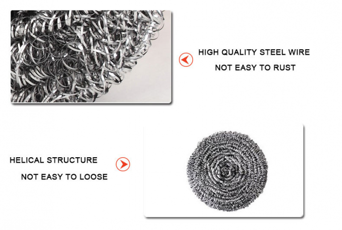 Boule de nettoyage d'acier inoxydable de forme ronde, inoffensive pour peler la protection de récurage d'acier inoxydable